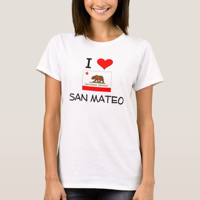Camiseta Eu amo SAN MATEO Califórnia (Frente)