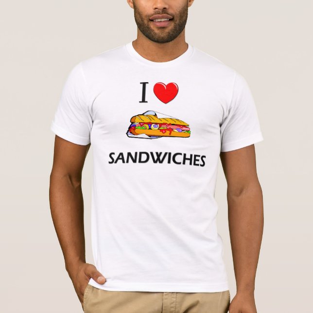 Camiseta Eu amo sanduíches (Frente)