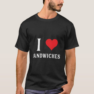 Camiseta Eu Amo Sanduíches Ele