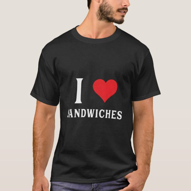 Camiseta Eu Amo Sanduíches Ele (Frente)