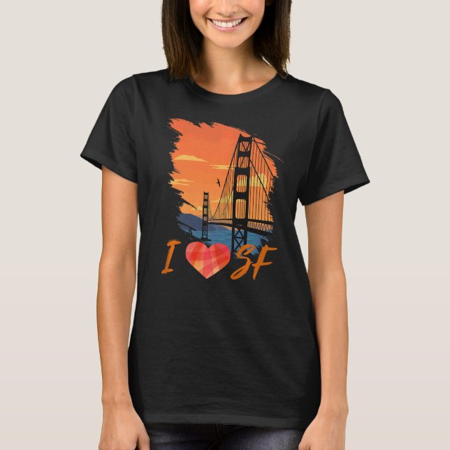 Camiseta Eu amo São Francisco, a ponte Ouro Gate Califo (Frente)