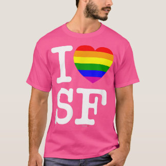 Camiseta Eu Amo São Francisco  Branco, Coração Arco-íris LG