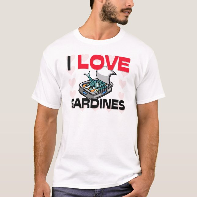 Camiseta Eu amo sardinhas (Frente)