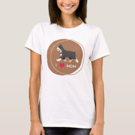 Camiseta Eu Amo Schnauzer Mãe