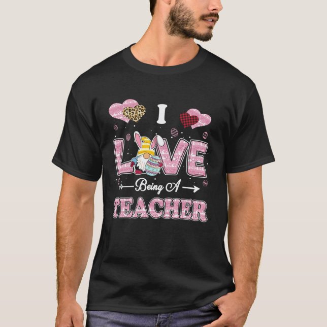 Camiseta Eu Amo Ser Professor Título de Trabalho Gnome de P (Frente)