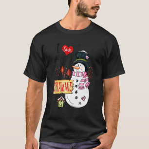 Camiseta Eu Amo Ser Uma Grammie Boneco de Neve Natal