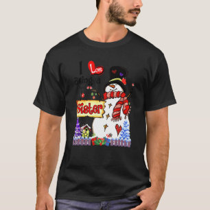 Camiseta Eu Amo Ser Uma Irmã Boneco de Neve Natal
