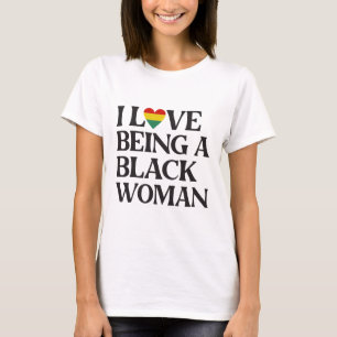 Camiseta Eu Amo Ser Uma Mulher Negra - Mês da História Negr