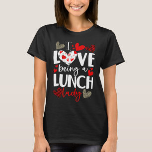 Camiseta Eu Amo Ser Uma Senhora Do Almoço Corações Xadrez V
