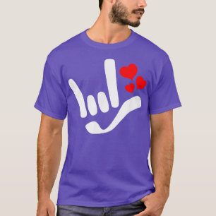 Camiseta Eu Amo Seu Design de Linguagem de Sinais ILY Ameri