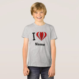 Camiseta "Eu Amo [Seu Nome]" Coração
