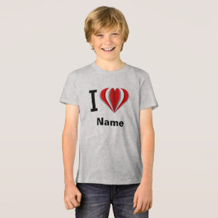 Camiseta "Eu Amo [Seu Nome]" Coração