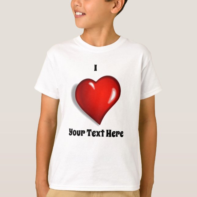 Camiseta Eu Amo - Seu Texto Personalizado (Frente)