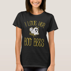 Camiseta Eu Amo Seus Casais De Abelhas De Boo Halloween Cos