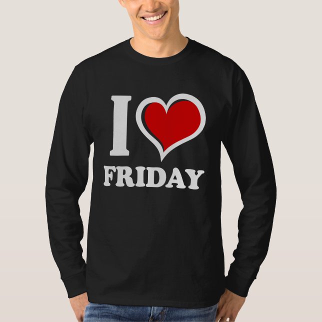 Camiseta Eu Amo Sexta-feira Eu Coração (Frente)