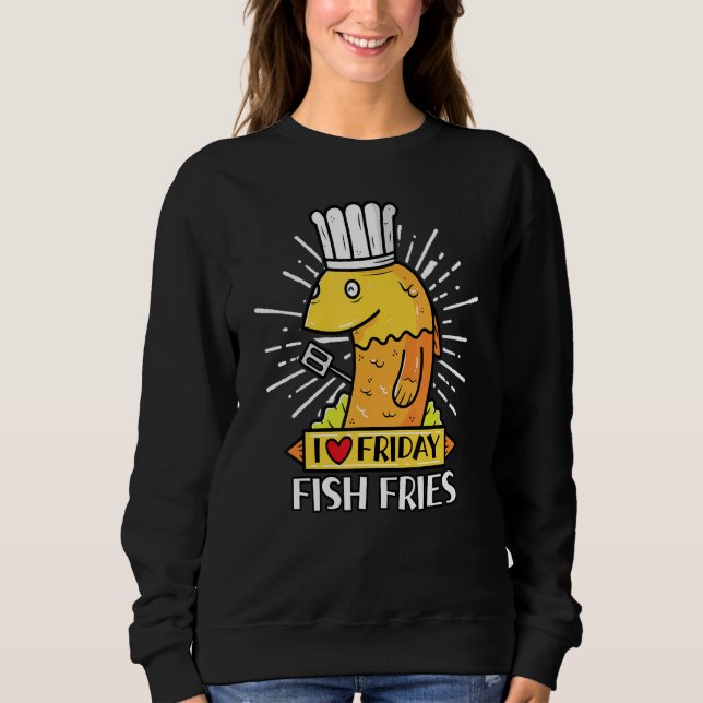 Camiseta Eu amo Sexta-Feira Fritas de Peixes Comida 1 (Frente)