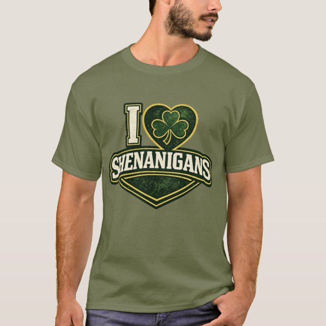 Camiseta Eu amo Shenanigans - Dia de São Patrício (Frente)