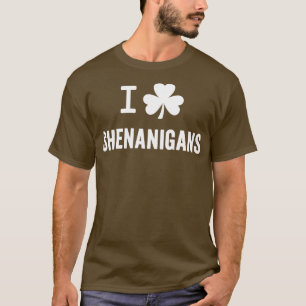 Camiseta Eu Amo Shenanigans Dia de São Patrício Engraçado