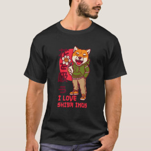 Camiseta Eu amo Shiba Inus Animal Shiba Inu