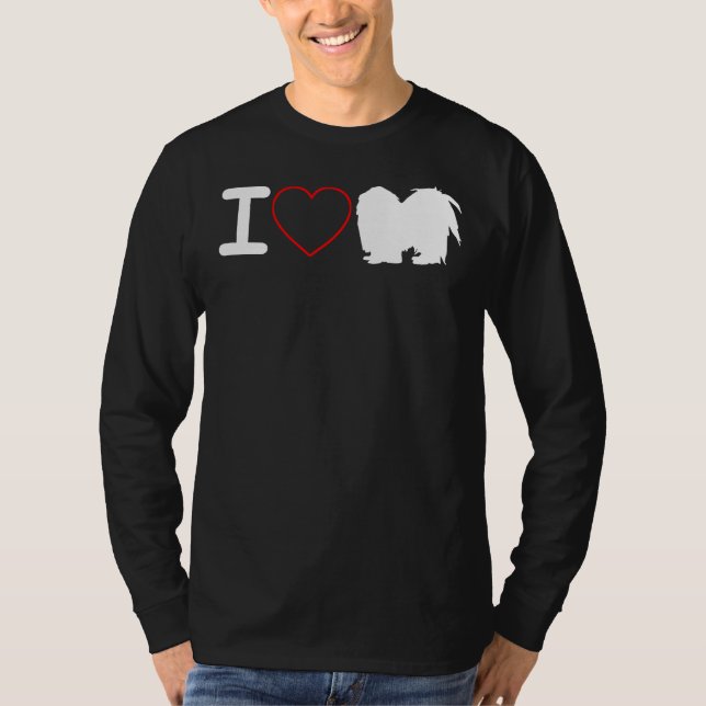 Camiseta Eu Amo Shih Tzu Dog Eu Amo Coração (Frente)