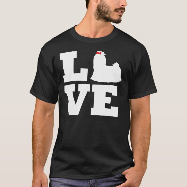 Camiseta Eu Amo Shih Tzu Fit Scoop (Frente)