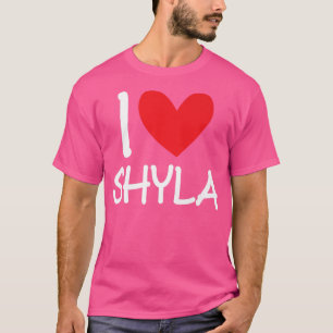 Camiseta Eu Amo Shyla Name Personalised Girl Woman Bff Frie