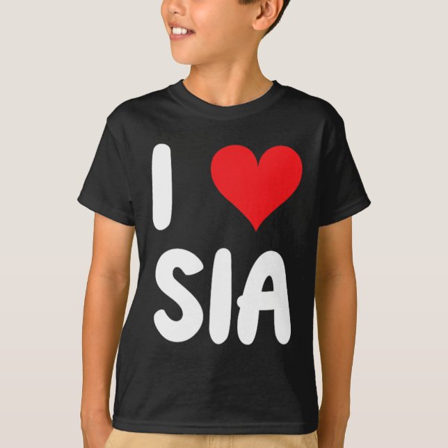 Camiseta Eu Amo Sia - Coração (Frente)