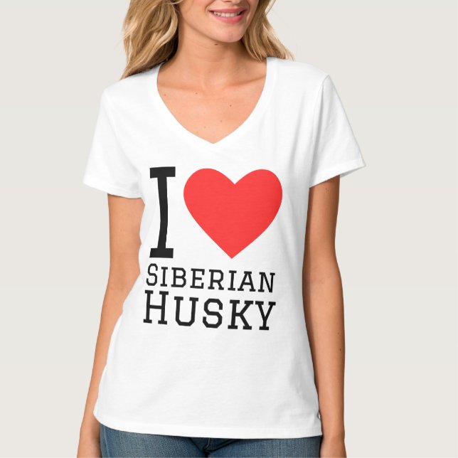 Camiseta Eu amo siberiana husky (Frente)