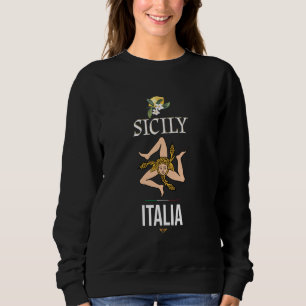 Camiseta Eu Amo Sicília, Sicília Itália Ilustração Gráfica