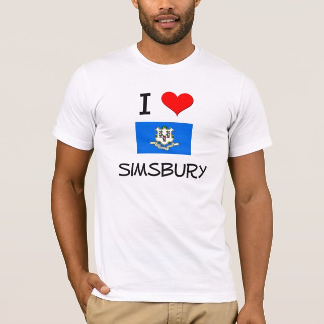 Camiseta Eu amo Simsbury Connecticut (Frente)