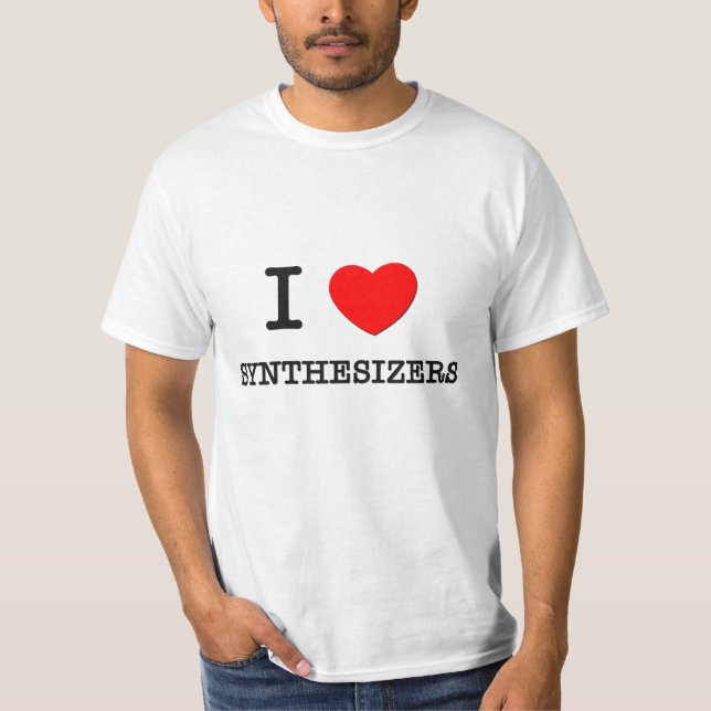 Camiseta Eu amo sintetizadores (Frente)
