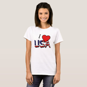 Camiseta Eu amo sobreposição EUA wct