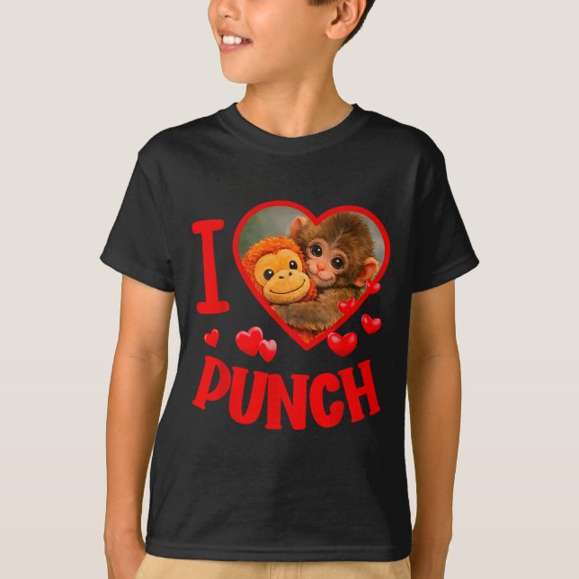 Camiseta Eu amo soco doce bebê macaco soco  (Frente)