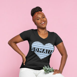 Camiseta Eu Amo Somália, Coração Somali