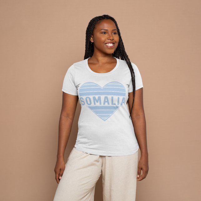 Camiseta Eu Amo Somália, Coração Somali (Criador carregado)