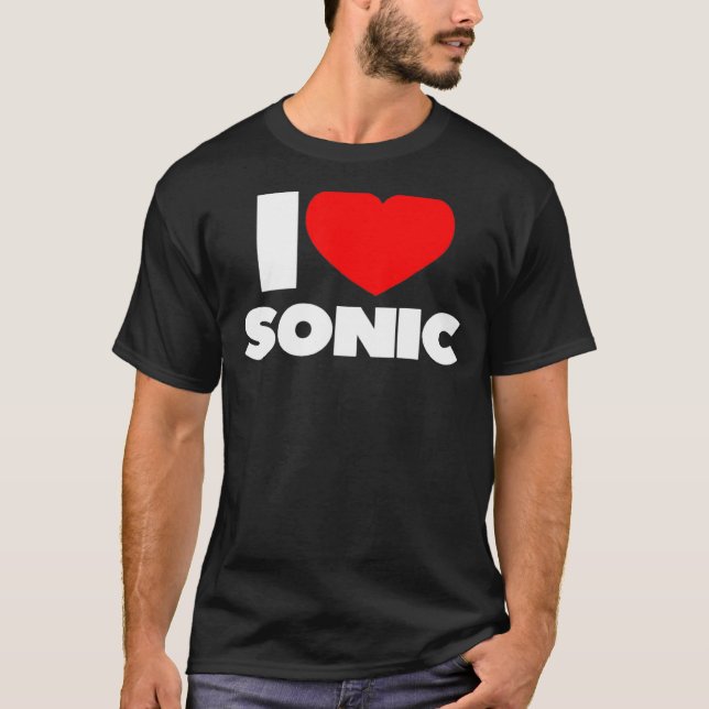 Camiseta Eu Amo Sonic Coração (Frente)