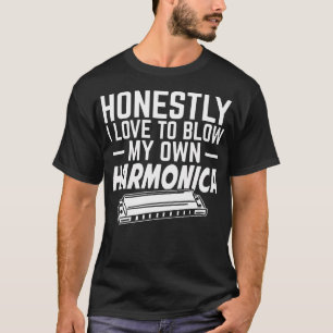 Camiseta Eu Amo Soprar Minha Própria Harmônica Tocador Dive