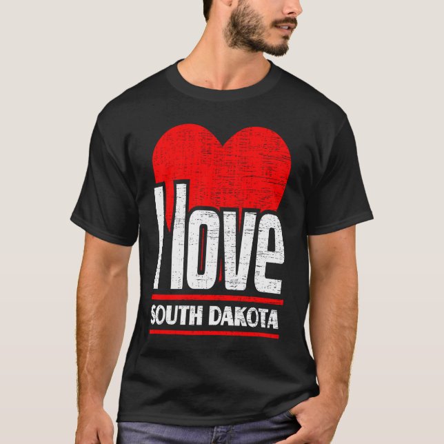 Camiseta Eu amo South Dakota Best Home State I Heart South (Frente)