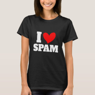 Camiseta Eu Amo Spam Comida de Porco Cozida Enlatada Spam