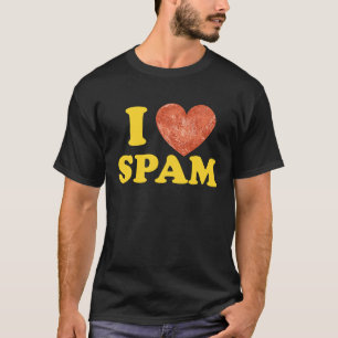Camiseta Eu Amo Spam Comida de Porco Cozida Enlatada Spam