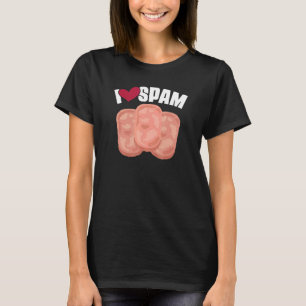 Camiseta Eu Amo Spam Comida de Porco Cozida Enlatada Spam