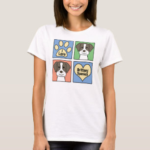 Camiseta Eu amo Spaniels de Brittany