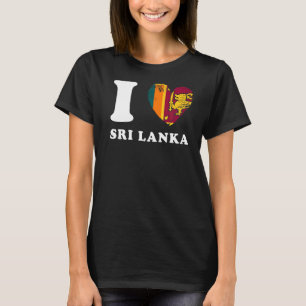 Camiseta Eu amo Sri Lanka Heart Flag Sri Lanka