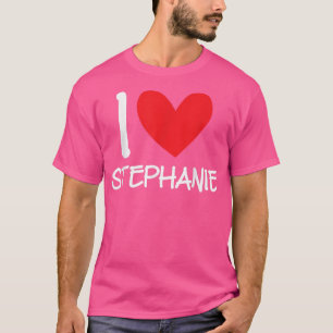 Camiseta Eu Amo Stephanie Nome Personalizado Garota Mulher 