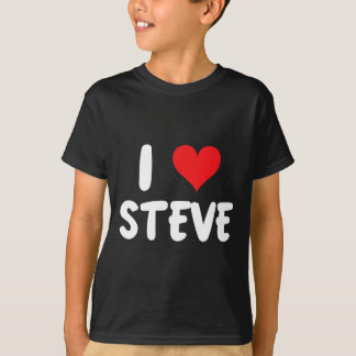 Camiseta Eu Amo Steve - Coração - Nome