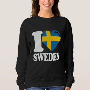Camiseta Eu Amo Suécia País Natal Bandeira Sueca Suécia