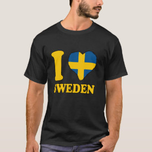 Camiseta Eu Amo Suécia Raízes Suecas Orgulho Sueco Suécia F