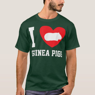 Camiseta Eu Amo Suíno Coração Guiné Suíno Suíno Pet Lover T