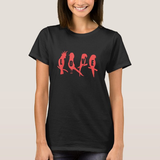 Camiseta Eu Amo Suporte De Papagaio Dono De Pássaro (Frente)