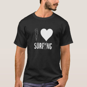 Camiseta Eu Amo Surfando Pranchas de Surf Surfista Onda